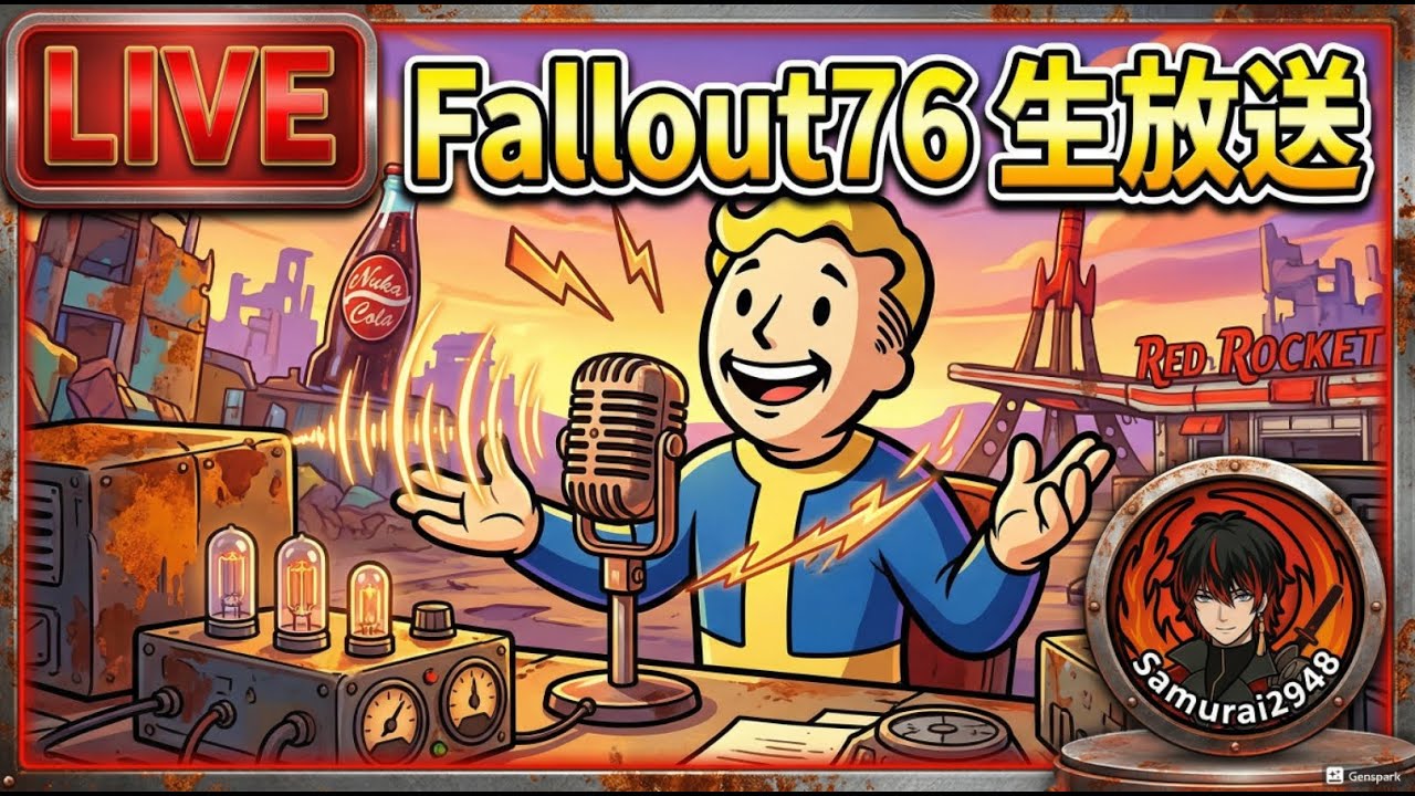 【Fallout76生放送】ヘビー出ないね、激怒【Samurai2948】【初見・新規さん歓迎！】　フォールアウト76　強い　火力　装備