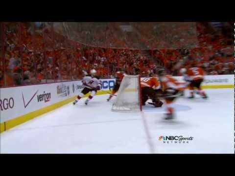 Zac Rinaldo hit on Dainius Zubras. NJ Devils vs Philadelphia Flyers Game 5 5/8/12 NHL Hockey