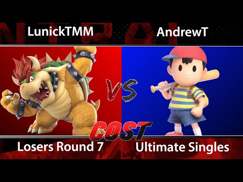 COST 2019 Ultimate Singles - Losers Round 7 (Top 8): TGG | LunickTMM (Bowser) vs AndrewT (Ness)