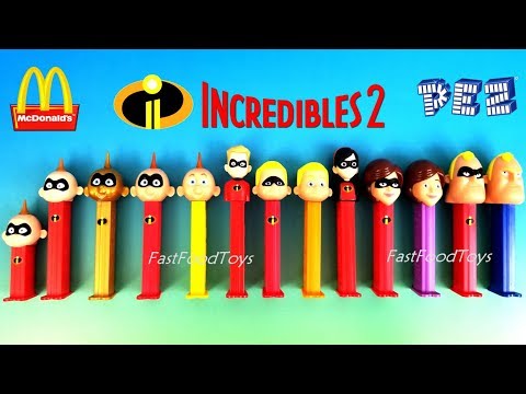 2018 INCREDIBLES 2 PEZ CANDY DISPENSERS FULL WORLD COLLECTION SET McDONALDS HAPPY MEAL TOYS UNBOXING Video