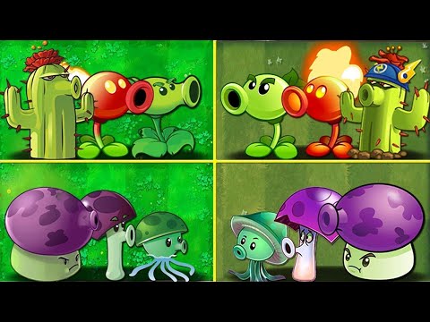 Random All Team 3 Plants PVZ 1 vs PVZ 2 - Which Version Will Win?