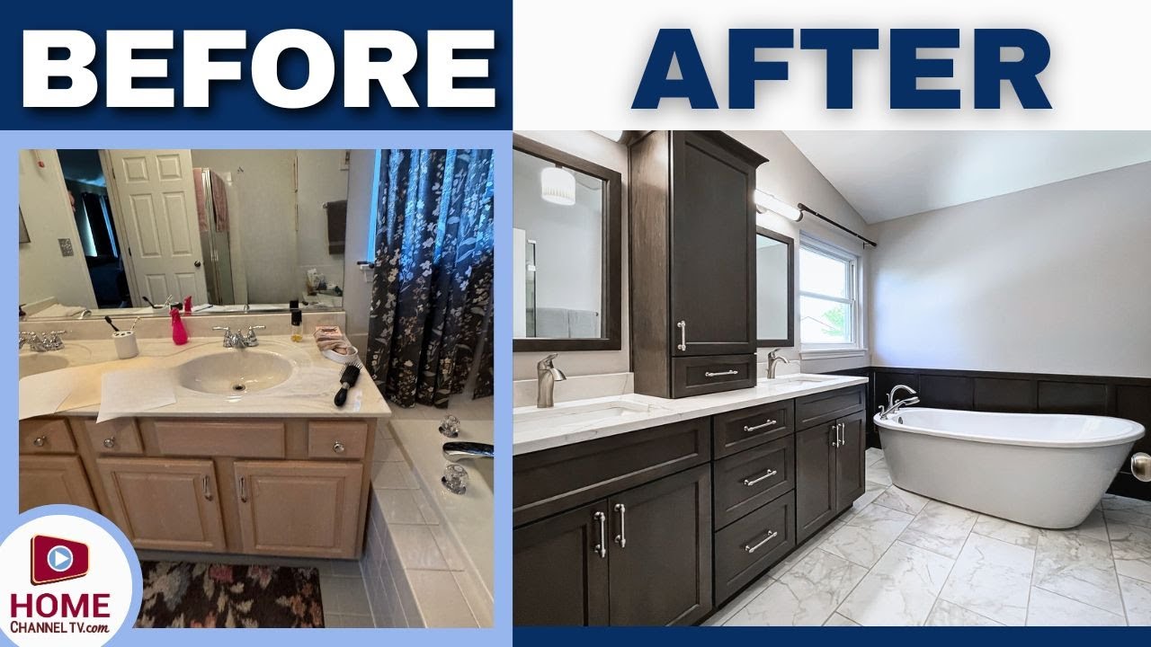 Before and after bathroom remodel