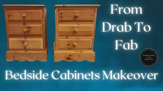 Bedside Cabinets Makeover// From Drab To Fab//Refinish Wood #sidehustle #frenchic #upcycle