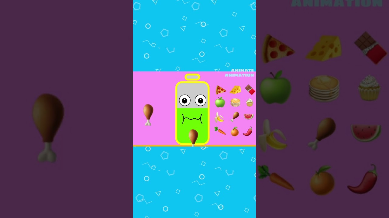 low battery emoji food challenge #funnyanimation #shorts