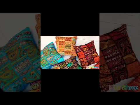 Multicolor cotton khambadia patchwork indian cushion covers,...