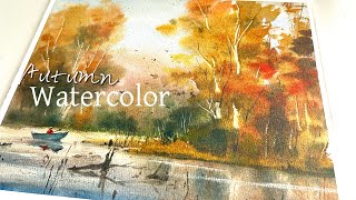 Watercolor Tutorial: A Serene Autumn Lake