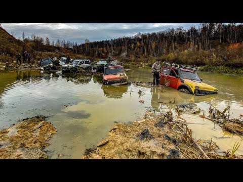 Нивы, уазы и чероки по следам ТР1. Оффроуд в Шепиловском карьере.