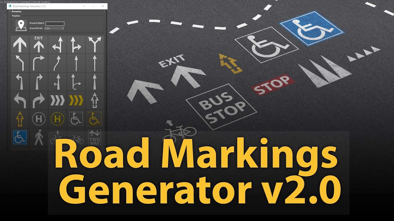 Road Markings Generator 2.0 for 3ds Max[Gumroad]