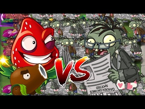 Plants vs Zombies 2 Epic Hack :Strawballs vs Modern Newspaper Zombies
