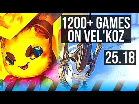 VEL'KOZ vs GALIO (MID) | 1200+ games | KR Master | 25.18
