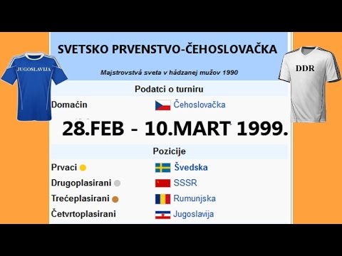 гандбол Handball rukomet 1990 World Cup Jugoslavija DDR East Germany Československý