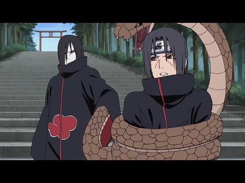 Orochimaru intenta tomar el cuerpo de Itachi - Itachi humilla a Orochimaru