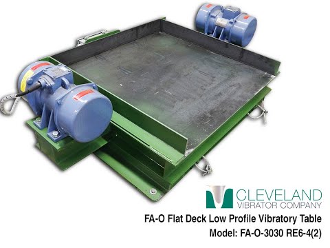Flat Deck Low Profile Vibratory Table to Settle Calcium Carbide - Cleveland Vibrator Co.