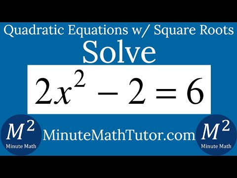 Part of a video titled Solve 2x^2-2=6 - YouTube