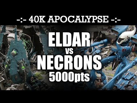 APOCALYPSE Eldar vs Necrons 40K Battle Report ALL HAIL THE MACHINE! 7th Edition 5000pts | HD