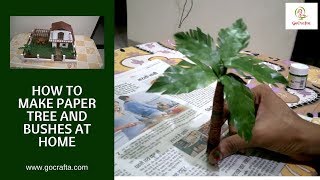 How to Make Paper Tree | Paper Palm Tree | Bushes | School Project
