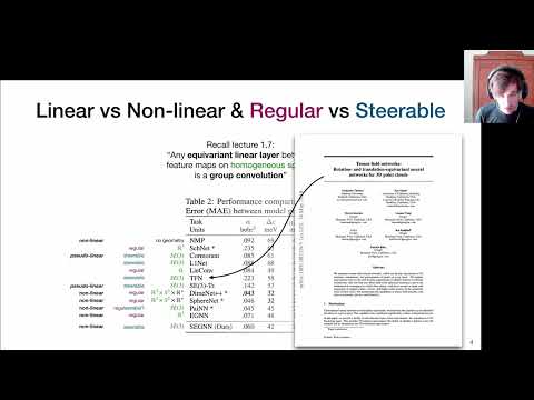 Group Equivariant Deep Learning - Lecture 3.5: Literature survey (3D Steerable graph NNs)