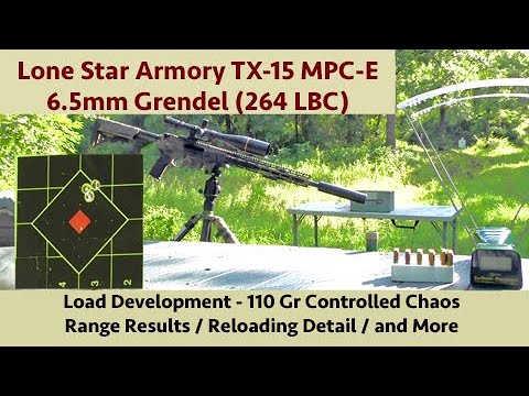 Lone Star Armory TX-15 (MPC-E) load development Controlled Chaos 110 gr .264 LBC (6.5 Grendel)