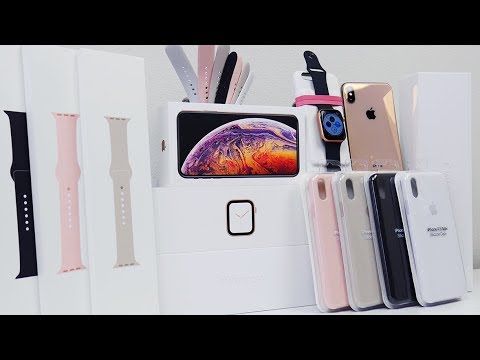 MASSIVE iPhone XS MAX & Apple Watch Series 4 Unboxing + Accessories! Video