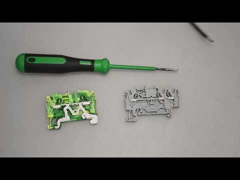Part of a video titled How to connect wires to terminal blocks - YouTube