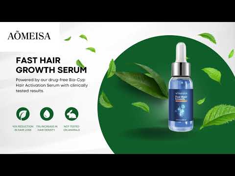 AOMEISA Fast Hair Growth Serum. Powered by our drug free Bio Cyp Hair Activation Serum.