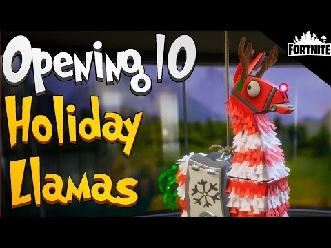 FORTNITE - Opening 10 Holiday Survival Llamas (All New Christmas Hero Perks) Video