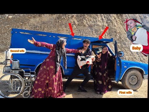 husband wants to take paralyzed first wife to hospital, but  second wife prevents him.