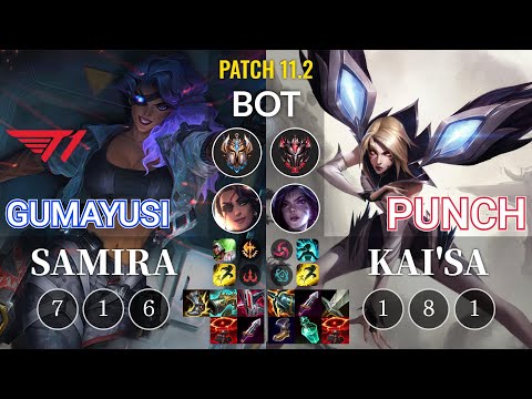 T1 Gumayusi Samira vs Punch Kai'Sa Bot - KR Patch 11.2