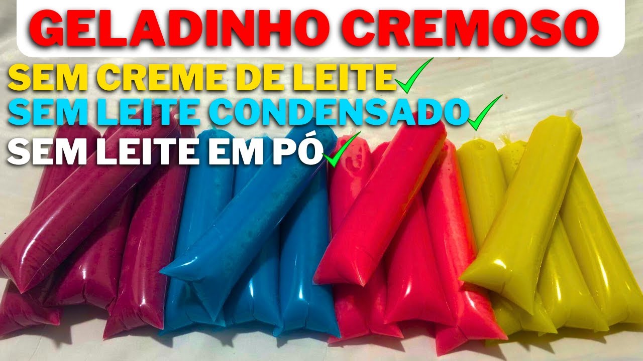 GELADINHO CREMOSO E ECONÔMICO DE 0,87 CENTAVOS PARA VENDER MUITO!!🤑