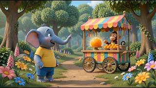 हाथी को लगी ज़ोर की भूख! 🐘🍌 फिर मिला बड़ा Surprise 🎂 | Hindi Kids Rhyme