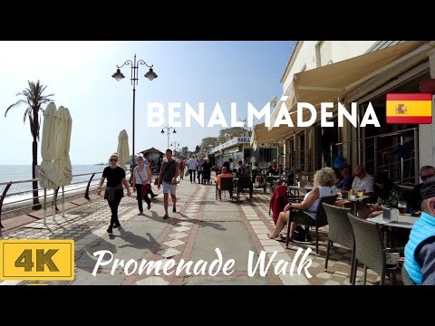 🇪🇦[4K] Benalmadena PROMENADE Walk on a Beautiful and Sunny Day of February |Perfect Weather in Spain