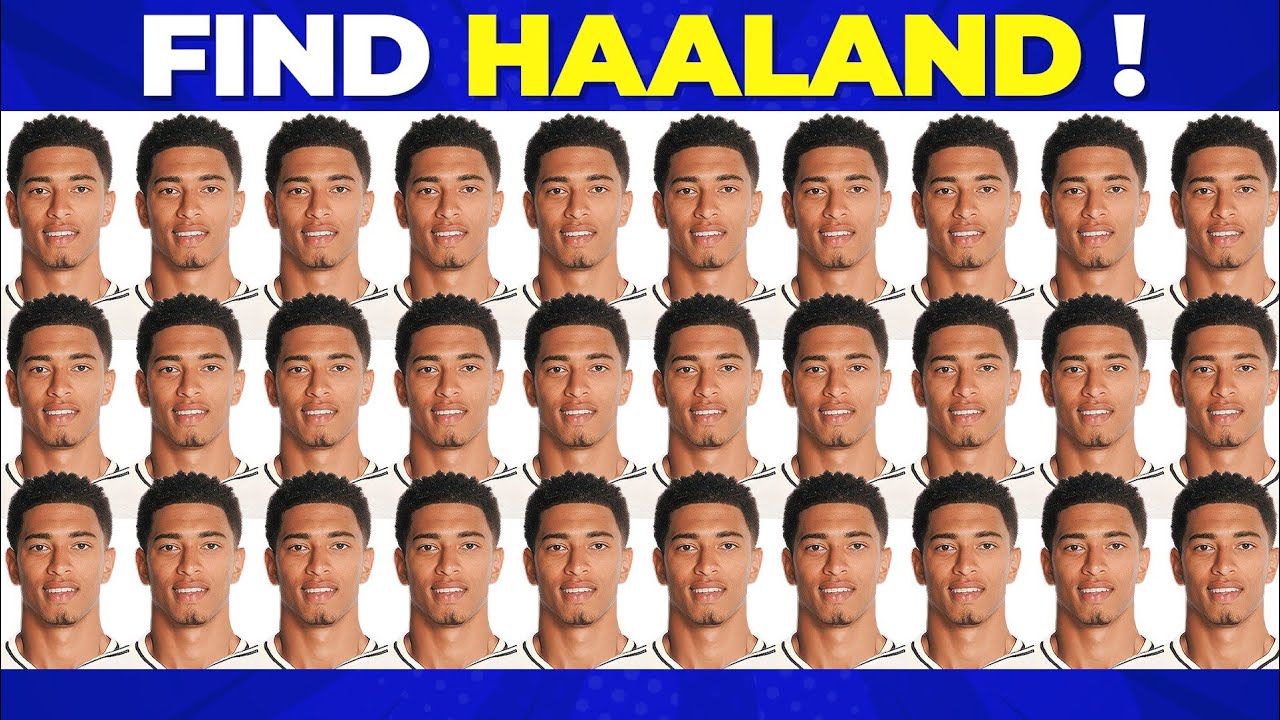 Guess The Player 🔎 Find Haaland? ( Easy to Hard ) Quiz Ronaldo , Neymar , Bellingham, Mbappe ?