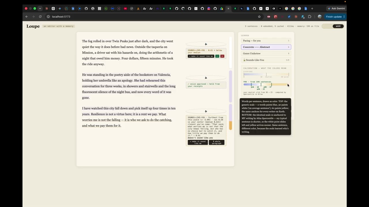 Loupe Write project preview