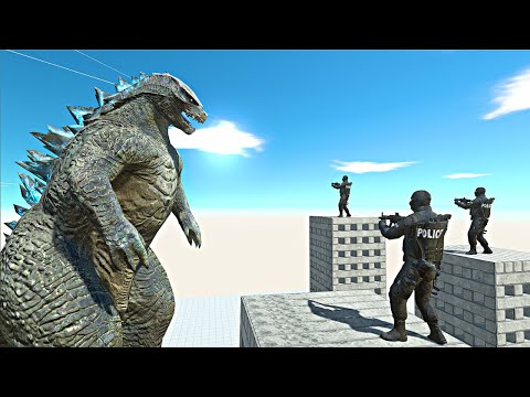 Godzilla Destroys | Godzilla 2014 vs Modern Humans - Animal Revolt Battle Simulator