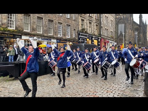 Boys Brigade Tour of  Scotland Marching Down the Royal Mile, Edinburgh