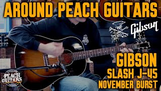 Video thumbnail for Around Peach Guitars - Gibson Slash J-45 November Burst by Peach Guitars