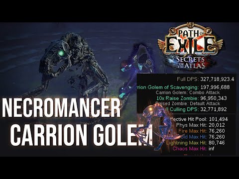 Poe 3 26  Necromancer Carrion Golem of Scavenging + Zombie