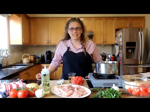 Grilled Chicken with Oven Roasted Tomato and Onion Compote