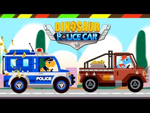 Dinosaur Police Car: T-Rex Cops VS Triceratops, Stegosaurus, Ankylosaurus & Parasaurolophus DCTE VN
