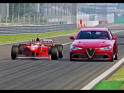 Alfa Romeo Giulia Quadrifoglio vs Ferrari F1 1997 - Monza