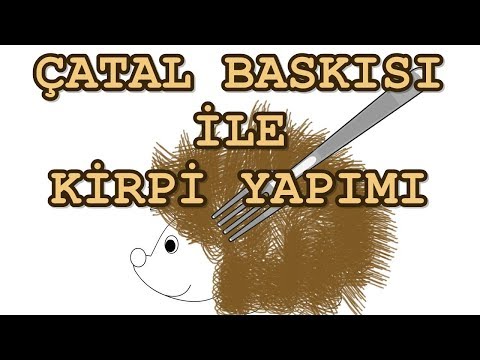 Çatal baskısı ile kirpi yapımı 🦔 | hedgehog painting with a fork 🦔