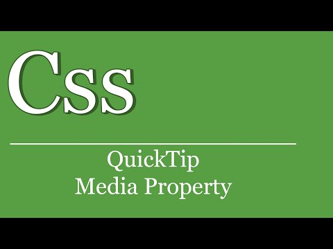 QuickTip #160 - CSS Tutorial - Media Property | HTML | Style