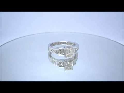 18K WHITE GOLD ASSCHER CUT DIAMOND ENGAGEMENT RING 1.60CTW - KNR INC - 278