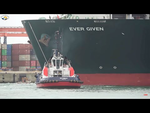 EVER GIVEN arrives at the Port of ROTTERDAM and is lashed - Shipspotting November 2020