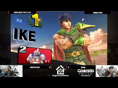 Smash Ultimate Tournament 1/15/19 - D3king(K. Rool) Vs TimmyEastside(Ike). - Winners Semis