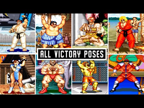 Street Fighter II – All Characters Victory Poses | Classic Win Animations!