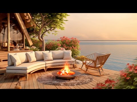 Summer Ambience | Relaxing Fireplace, Beach Waves & Nature Sounds Vol. 6