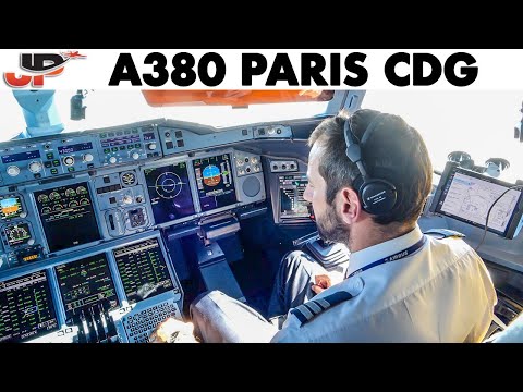 AIRBUS A380 from 43,000 feet to landing at Paris CDG Airport