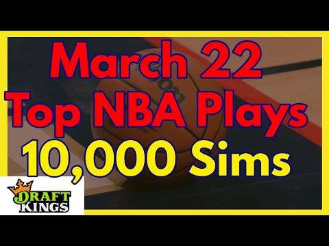 March 22 Top NBA Basketball DFS Plays based on 10,000 Simulations in Excel