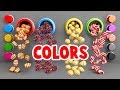 Learn Colors For Toddlers Kids Babies With A Lot Of 3D Candy Surprise Eggs
